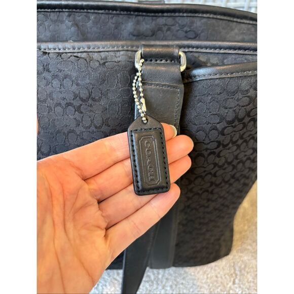 Coach F77014 Hampton Signature Canvas/Leather XL Weekend Travel Tote Bag Black, - Picture 3 of 11